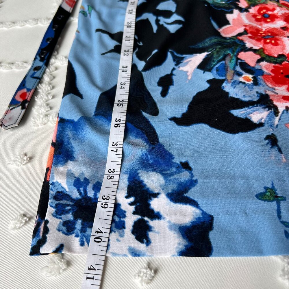 CACHE Midi Floral Print Diamond opening neck line Sheath Stretch Dress SIZE M - Picture 6 of 16